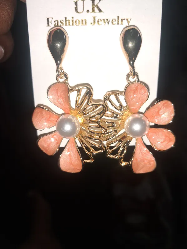 Peach_Zinc_Drop_Earrings_For_Women