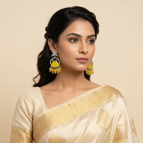 Yellow_Zinc_Jumkha_Earrings_For_Women