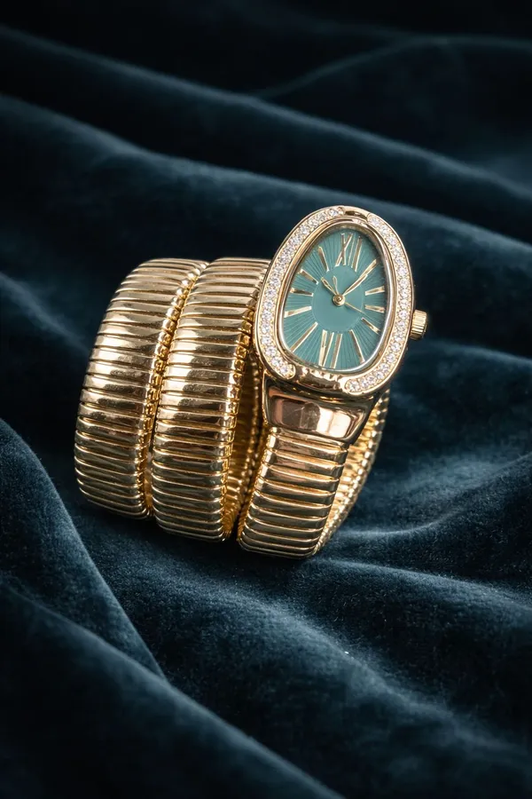 Green_Gold_Metal_Wrist_Watch_For_Women