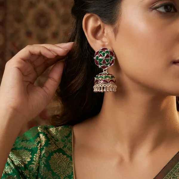 Multicolour_Zinc_Jumkha_Earrings_For_Women