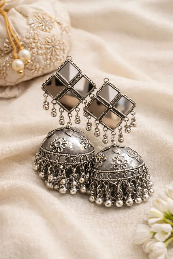 Silver_Zinc_Jumkha_Earrings_For_Women