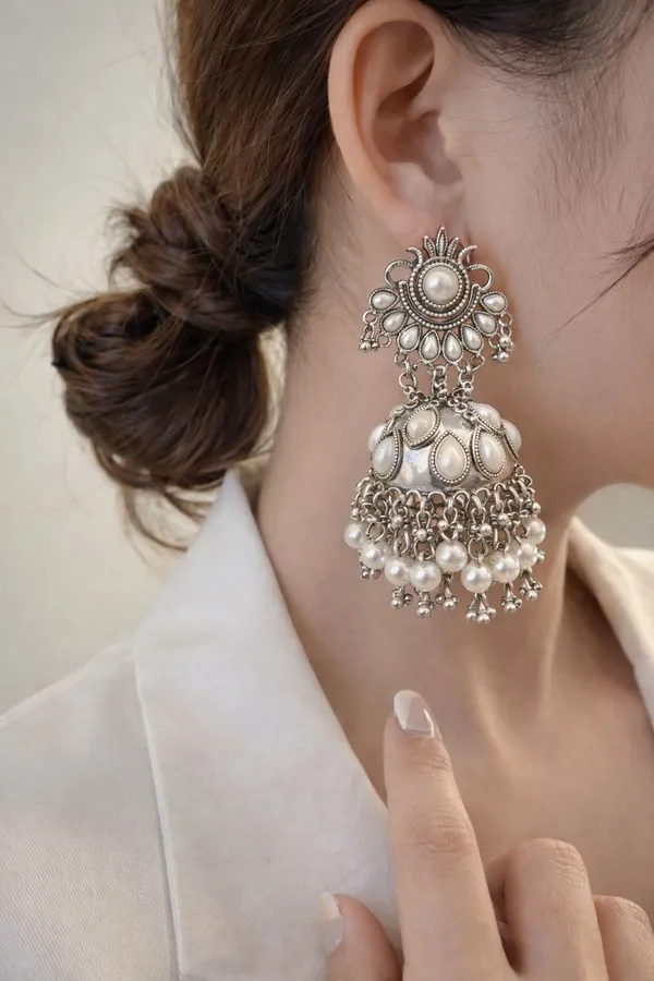 Silver_Zinc_Jumkha_Earrings_For_Women