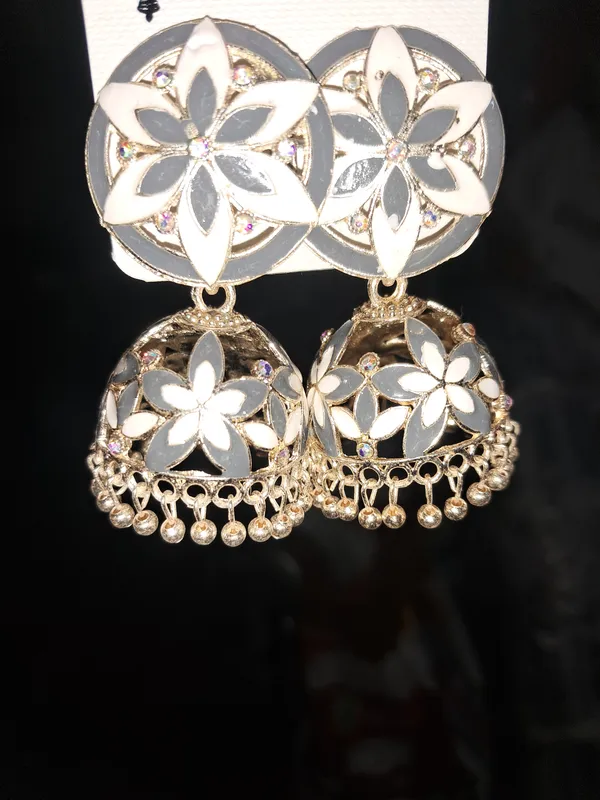 White_Zinc_Jumkha_Earrings_For_Women