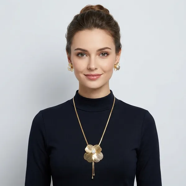 White_Metal_Necklace_Set_For_Women