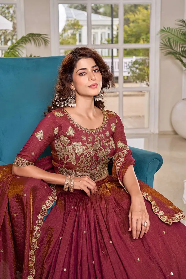 Maroon_Embroidered_Lehenga_Choli_Set_with_Dupatta