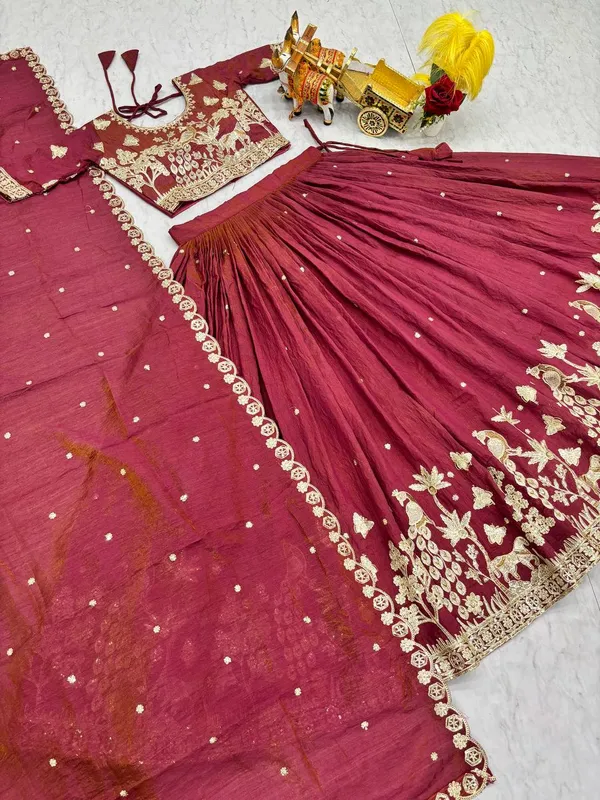 Maroon_Embroidered_Lehenga_Choli_Set_with_Dupatta