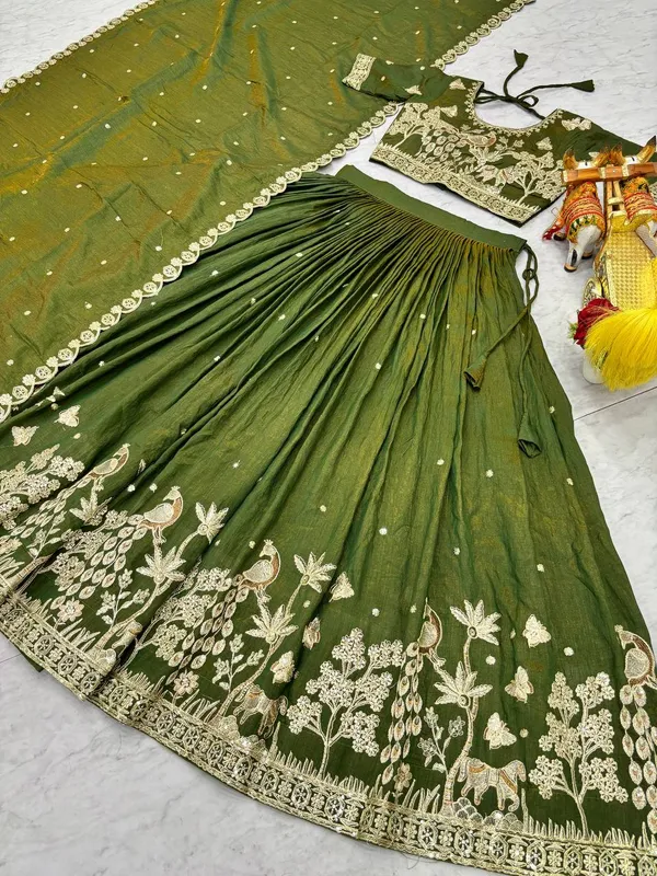 Olive_Green_Embroidered_Lehenga_Choli_Set_with_Gold_Detailing