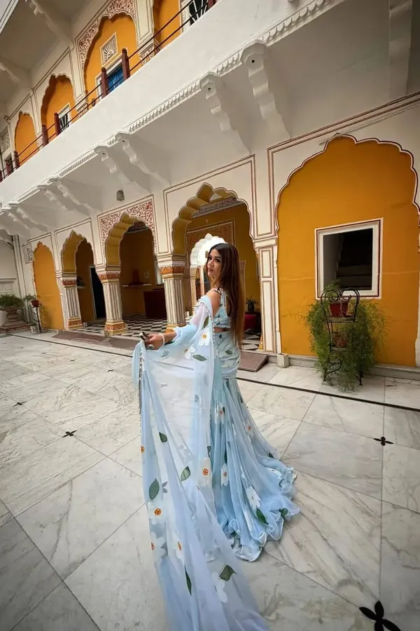 Sky_Blue_Floral_Print_Lehenga_Choli_Set_with_Dupatta