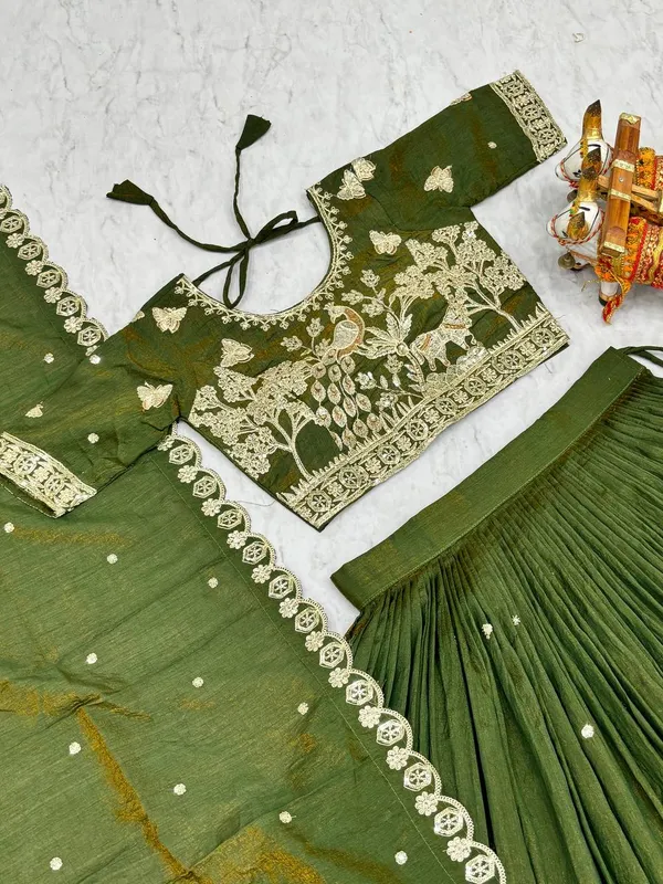 Olive_Green_Embroidered_Lehenga_Choli_Set_with_Gold_Detailing