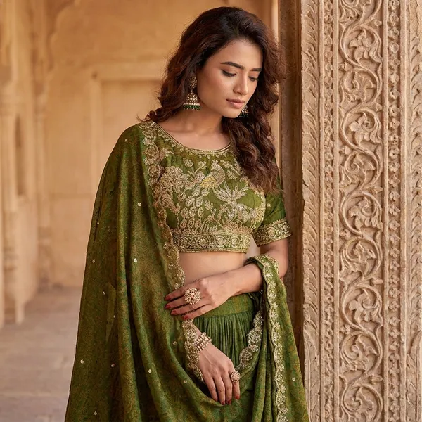 Olive_Green_Embroidered_Lehenga_Choli_Set_with_Gold_Detailing
