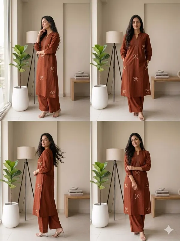 Rust_Orange_Kurta_Palazzo_Set_with_Bow_Embroidery