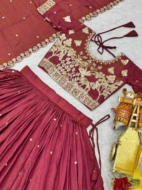 Maroon_Embroidered_Lehenga_Choli_Set_with_Dupatta