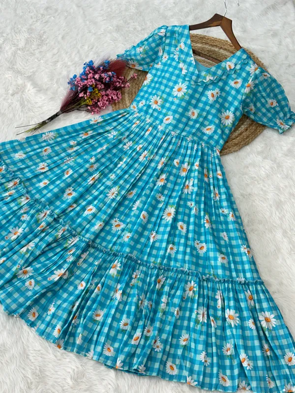 RichOra_AquaBloom_Muslin_Silk_Midi_Dress