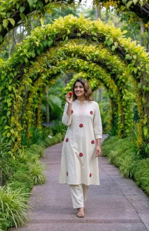 RichOra_BerryBloom_Cotton_Kurta_pant_Set