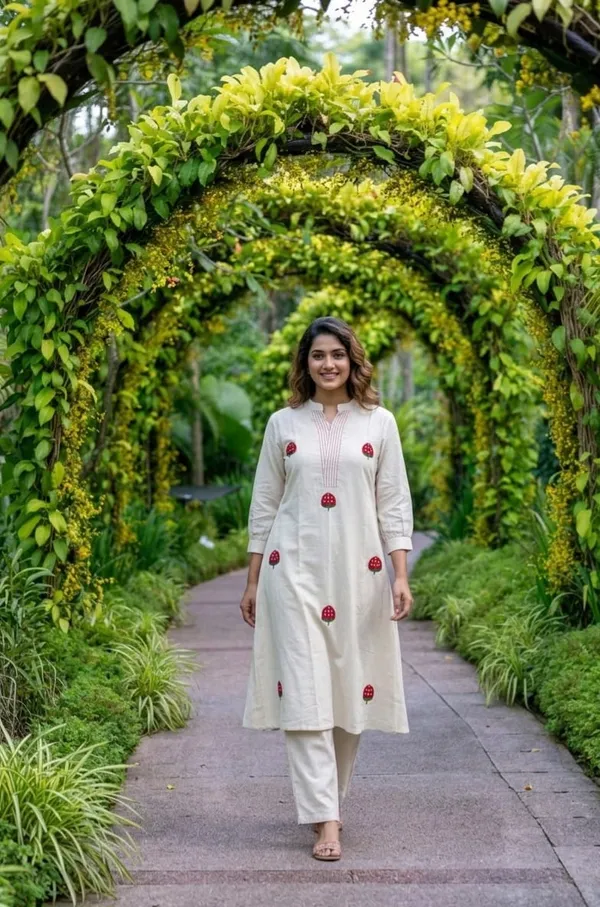 RichOra_BerryBloom_Cotton_Kurta_pant_Set