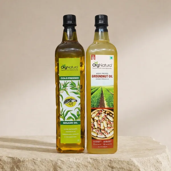 OrgNaturo_Wood_Pressed_Groundnut_Oil_+_OrgNaturo_Cold_Pressed_Sesame_Oil_(Pack_Of_2)