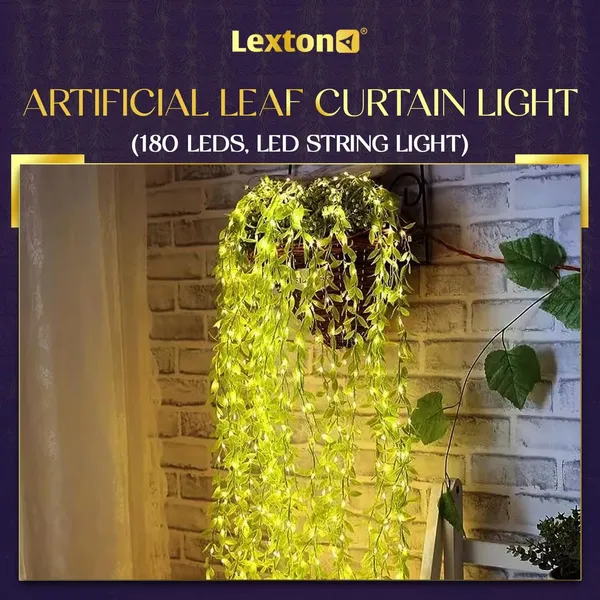 Green_Leaf_Artificial_Vine_Curtain_Light_with_180_Warm_LED