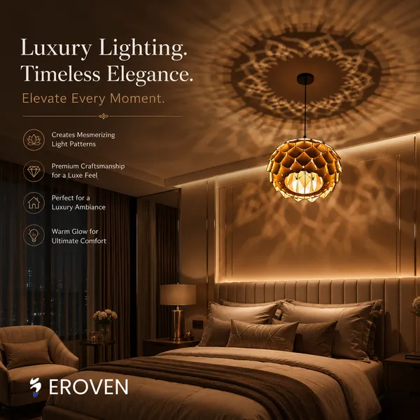 AuraWood_|_Wooden_Ceiling_Lamp_-_Brown_|_Handcrafted_Decorative_Pendant_Light_with_Warm_Ambient_Glow