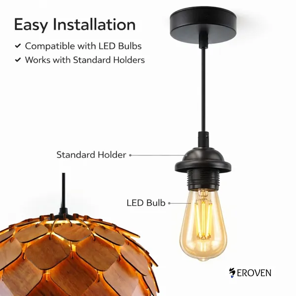 AuraWood_|_Wooden_Ceiling_Lamp_-_Brown_|_Handcrafted_Decorative_Pendant_Light_with_Warm_Ambient_Glow