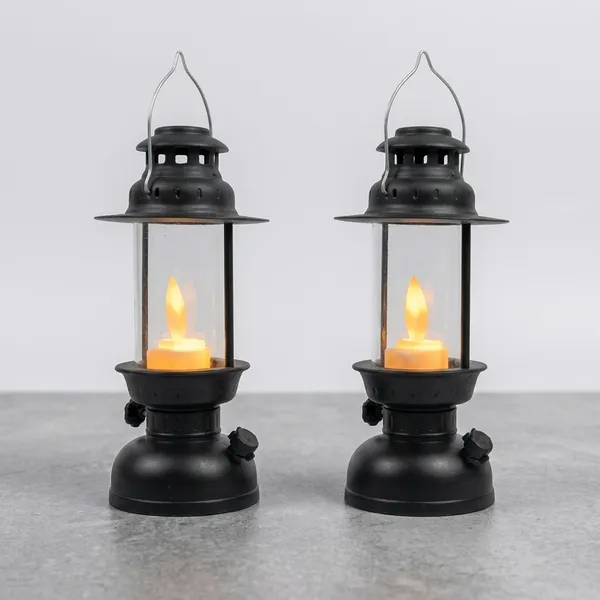 Black_Metal_Vintage_Style_LED_Lantern_with_Flickering_Flame_Effect_-_Pack_of_2