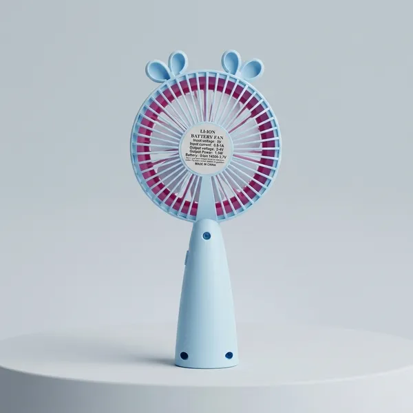 Blue_and_Pink_Handheld_Portable_Battery_Fan_with_Cartoon_Design