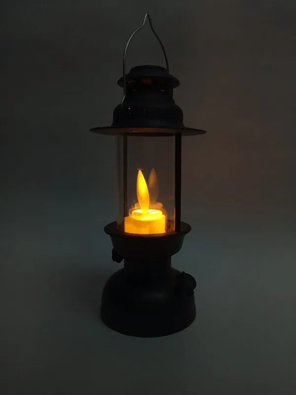 Black_Metal_Vintage_Style_LED_Lantern_with_Flickering_Flame_Effect_-_Pack_of_2