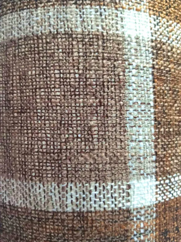 Brown_Plaid_Fabric_Cylindrical_Table_Lamp_With_Black_Base
