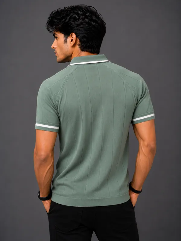 Yellow_And_Sage_Green_Polo_Collar_T-Shirt_for_Men_|_Pack_Of_2