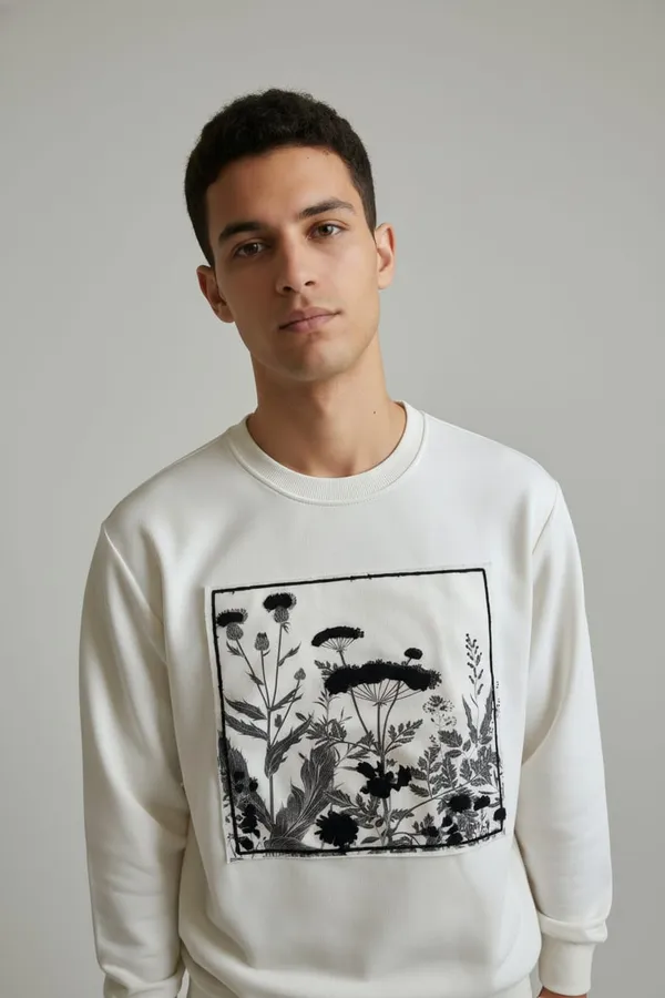 White_Cotton_And_Polyester_Floral_Print_Sweatshirt_for_Men
