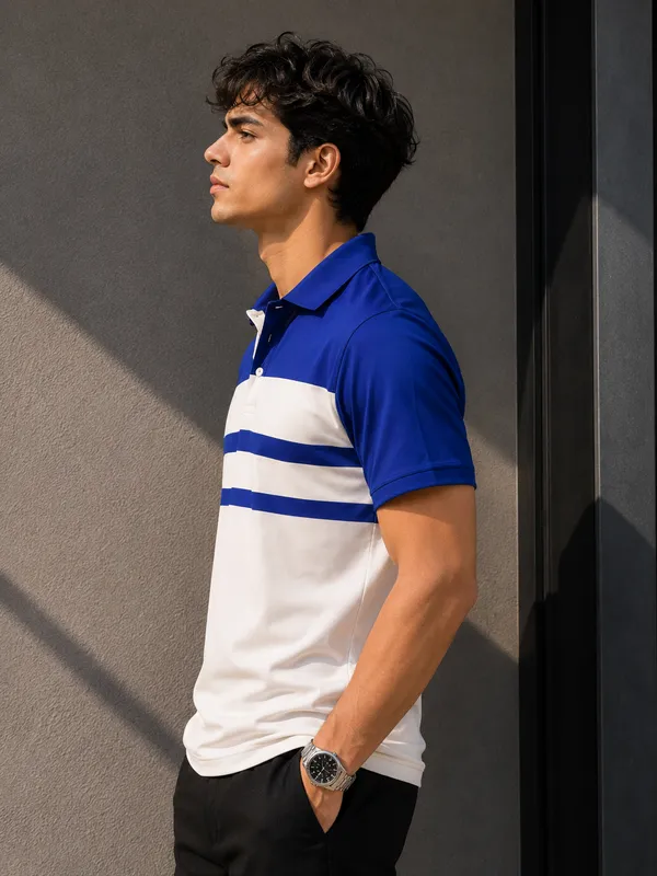 Blue_And_White_Striped_Polo_T-Shirt_For_Men