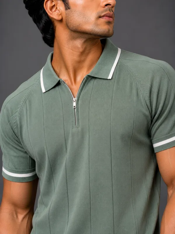 Yellow_And_Sage_Green_Polo_Collar_T-Shirt_for_Men_|_Pack_Of_2