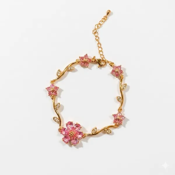 Blossom_in_Elegance:_Pink_Floral_Gold_Tulip_Bracelet