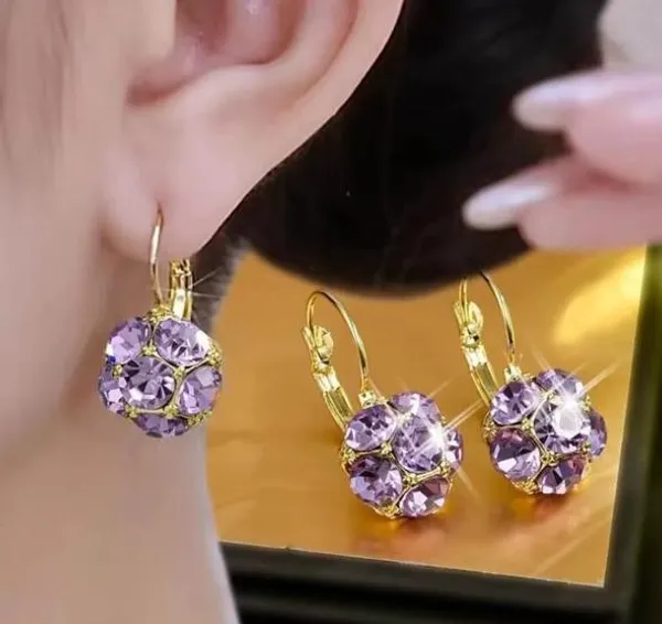 Purple_Earrings_Alloy_For_Women