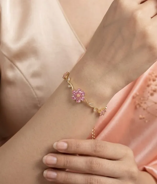 Blossom_in_Elegance:_Pink_Floral_Gold_Tulip_Bracelet