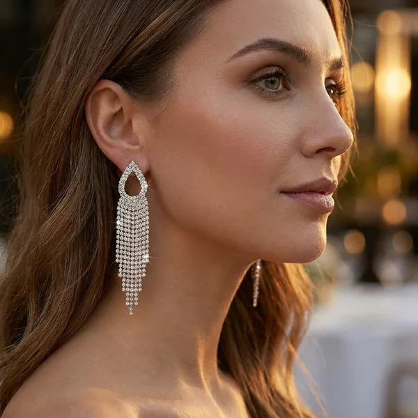 White_Earrings_Alloy_For_Women