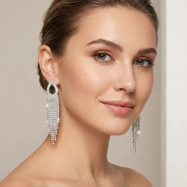 White_Earrings_Alloy_For_Women
