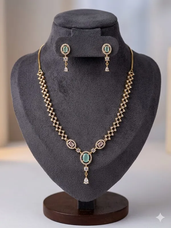 Lustrous_Mint_&_Blush_Crystal_Statement_Necklace_Set