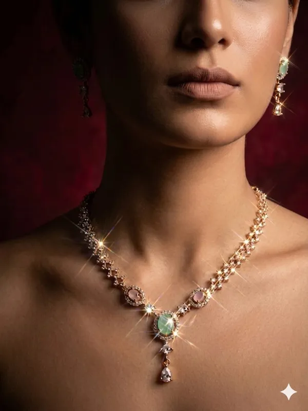 Lustrous_Mint_&_Blush_Crystal_Statement_Necklace_Set