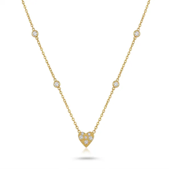 Gold-Toned_Heart_Charm_Necklace_with_Bezel-Set_Accents