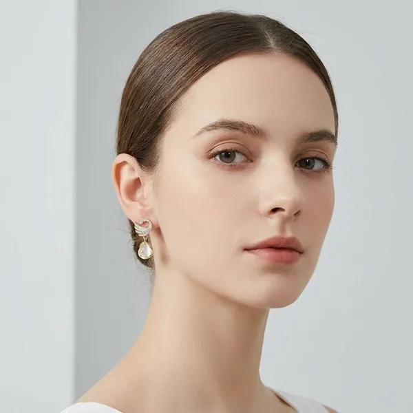 White_Earrings_Alloy_For_Women