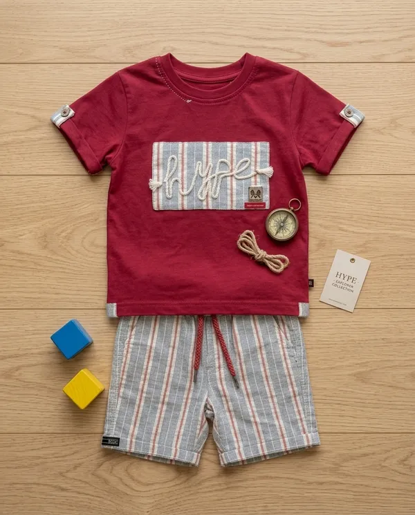 Red_Grey_Cotton_Applique_T-Shirt_&_Shorts_Co-Ord_Set_For_Baby_Boys