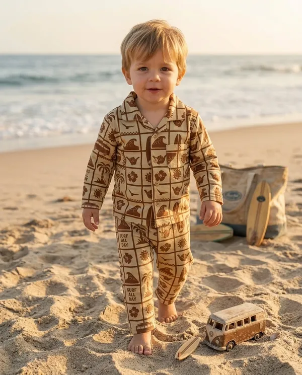 Beige_Brown_Cotton_Beach_Wear_Co-Ord_Set_For_Baby_Boys