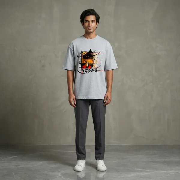 Greymelange_Cotton_Premium_T_Shirt_For_Men