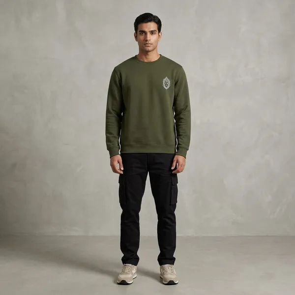 Olivegreen_Cotton_Premium_Sweatshirt_For_Men