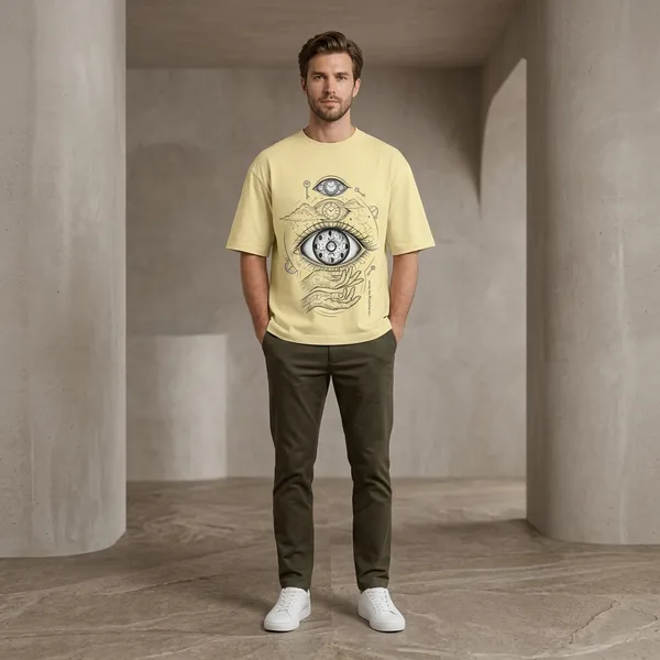 Beige_Cotton_Premium_T_Shirt_For_Men