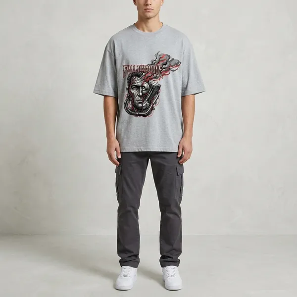 Greymelange_Cotton_Premium_T_Shirt_For_Men