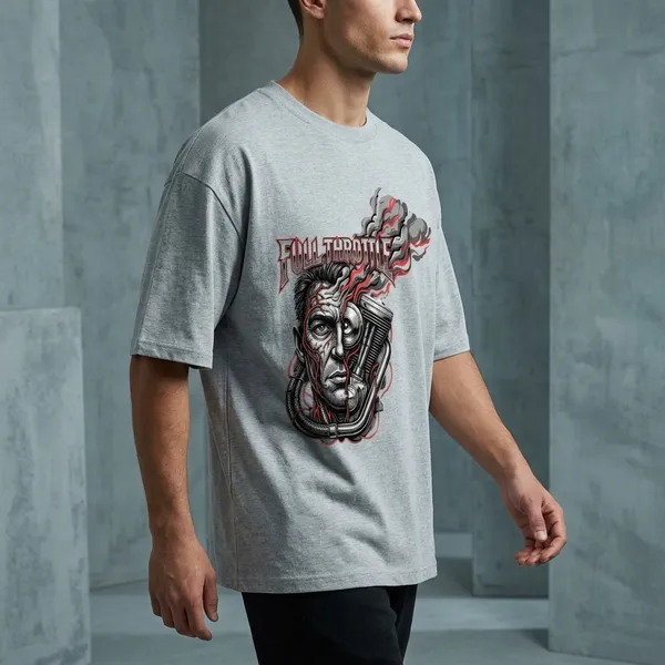 Greymelange_Cotton_Premium_T_Shirt_For_Men