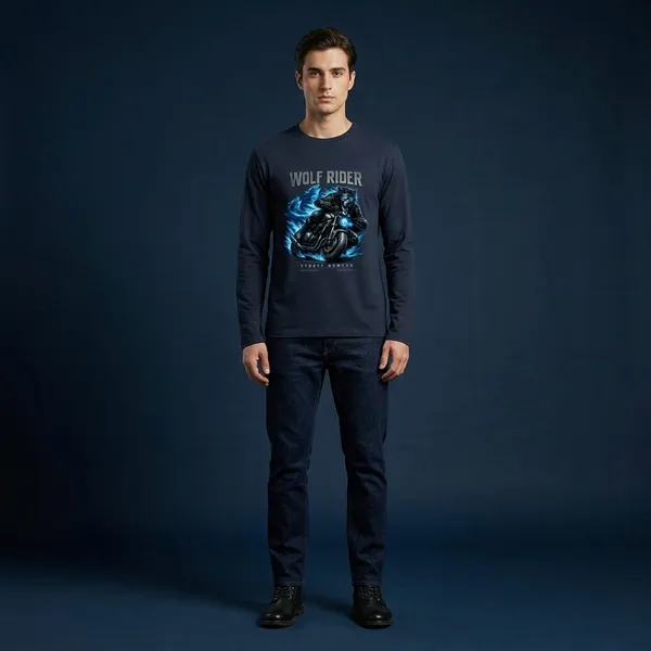 Navyblue_Cotton_Premium_Full_Sleeve_T_Shirt_For_Men