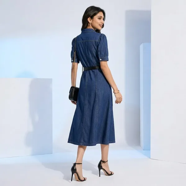Blue_Cotton_Premium_Denim_Dress_For_Women