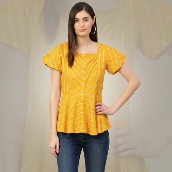Mustard_Cotton_Premium_Striped_Top_For_Women